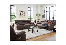 walnut casual transitional recl sofa   