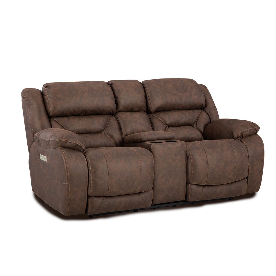 walnut casual transitional recl sofa