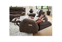 walnut casual transitional recl sofa   