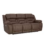 walnut casual transitional recl sofa   