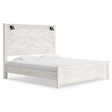 Cedric Queen White Panel Bed