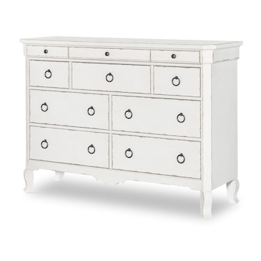 Vintage 10 Drawer White Dresser