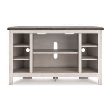 Lake Side RTA White Corner TV Stand