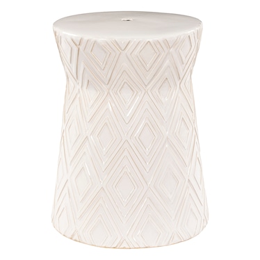 Cali Garden Stool - White Ceramic