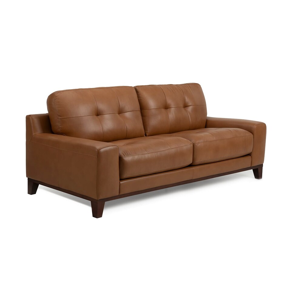 zen caramel leathermatch sofa   
